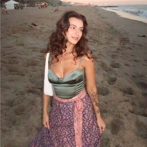 Wilfred Mint Green Satin Bustier Size 2